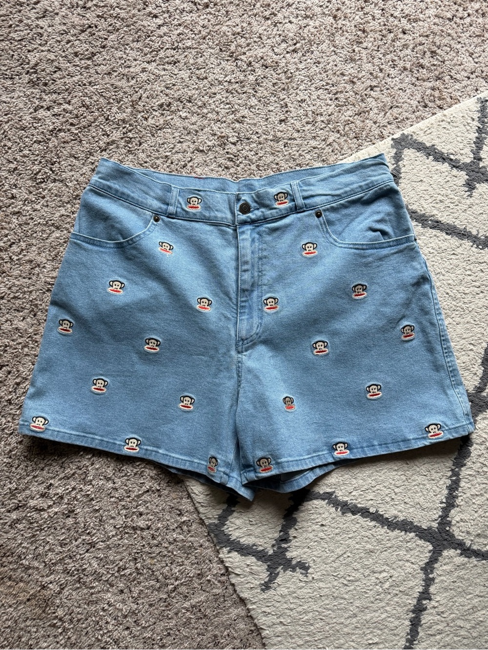 NWT Cakeworthy x Paul Frank Julius Embroidered Denim Shorts